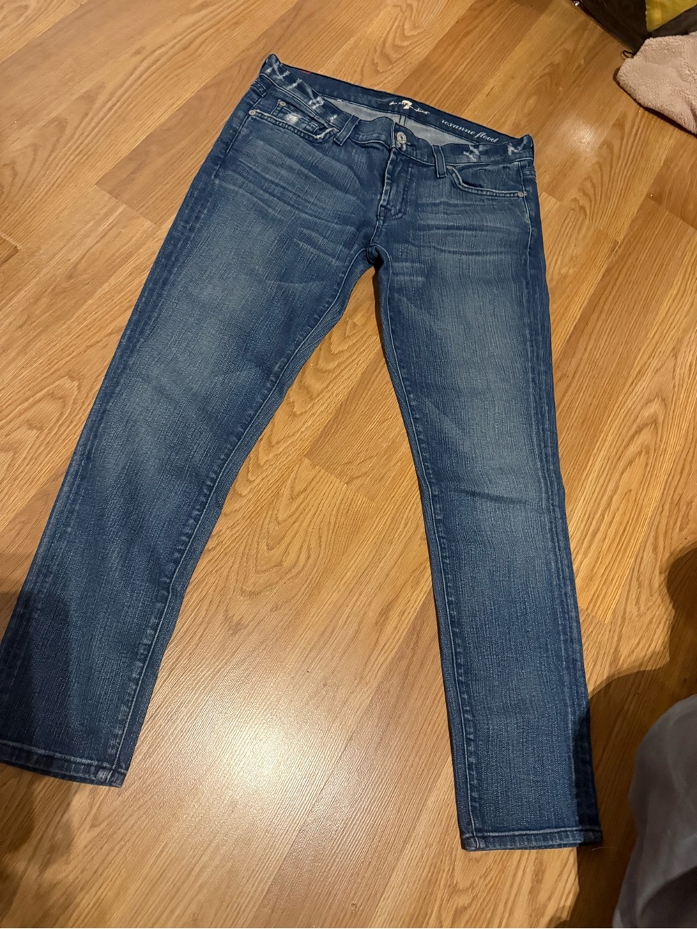 7 For All Mankind Dark Blue Stretch Denim Jeans- excellent shape